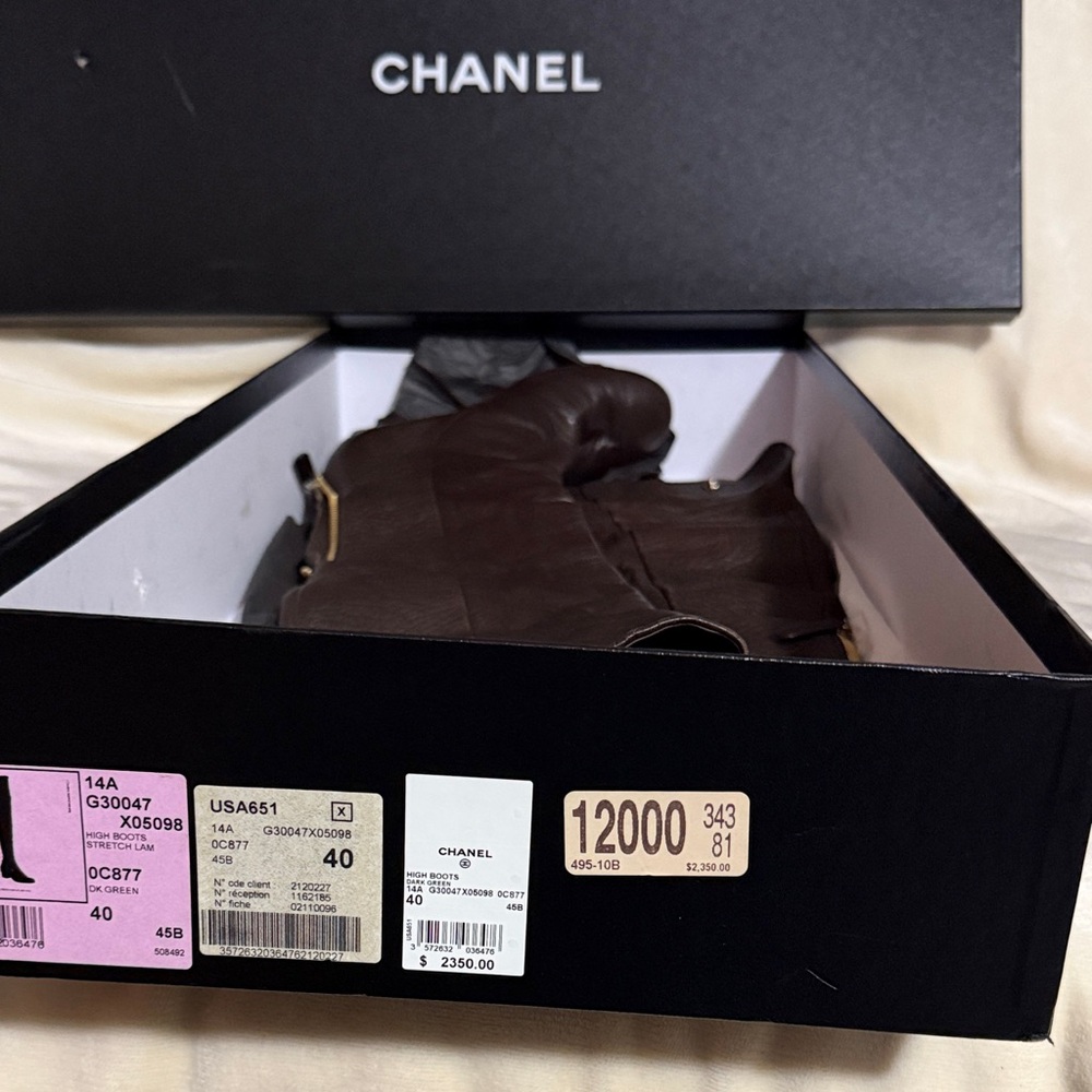 CHANEL Dark Brown Heeled Boots - Picture 3 of 8